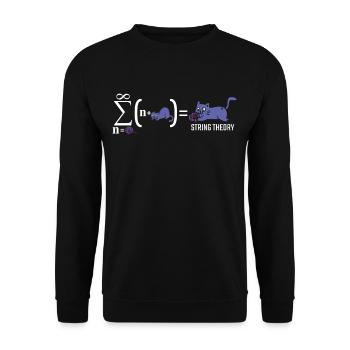 String theory kitten science physicist cat - Unisex Sweatshirt - black - Front - Alina (178cm) & Michal (187cm)