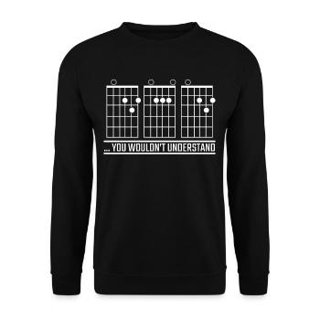 Playing the guitar DAD Bass Acoustic music guitars - Unisex Sweatshirt - black - Front - Alina (178cm) & Michal (187cm)