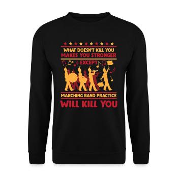 Urkomische Marschkapelle Sarkasmus Trompete - Unisex Pullover - Schwarz - Vorne - Alina (178cm) & Michal (187cm)