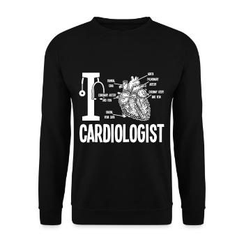Dear cardiologist heart anatomy cardiology - Unisex Sweatshirt - black - Front - Alina (178cm) & Michal (187cm)