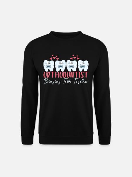 Kieferorthopäde bringt Zähne zusammen Zahnspange - Unisex Pullover - Schwarz
