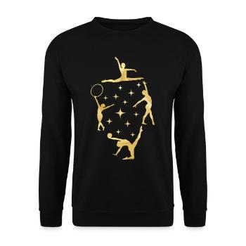 Dancing gymnast girl doing gymnastics acrobatics - Unisex Sweatshirt - black - Front - Alina (178cm) & Michal (187cm)