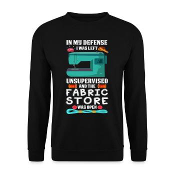 Couture drôle disant tissu de fil magasin humour - Sweat-shirt Unisexe - noir - Devant - Alina (178cm) & Michal (187cm)