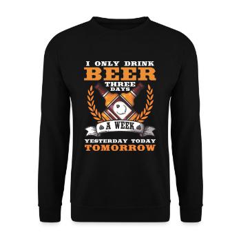Lustiger Biertrinker süchtig Party Garten Alkohol - Unisex Pullover - Schwarz - Vorne - Alina (178cm) & Michal (187cm)