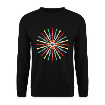 Klarinette Marschkapelle Orchester Jazz Spieler - Unisex Pullover - Schwarz - Vorne - Alina (178cm) & Michal (187cm)