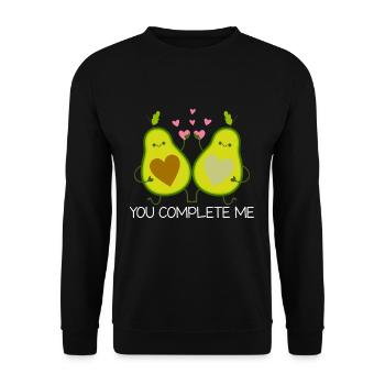 Relation de couple avocat doux pour la Saint-Valentin - Sweat-shirt Unisexe - noir - Devant - Alina (178cm) & Michal (187cm)