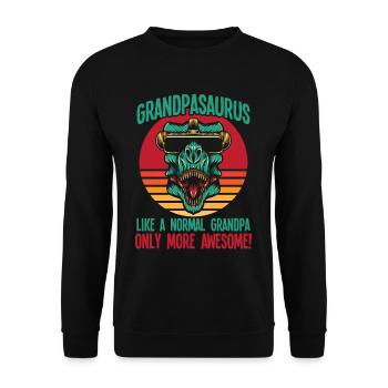 Opa Dinosaurier Fantastischer Großvater - Unisex Pullover - Schwarz - Vorne - Alina (178cm) & Michal (187cm)