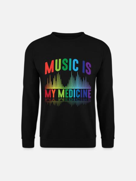 Musik ist meine Medizin DJ Musikproduzent Musiker - Unisex Pullover - Schwarz