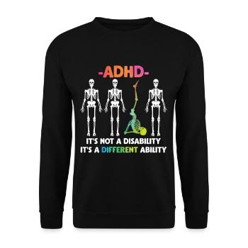 ADHD No disability special abilities - Unisex Sweatshirt - black - Front - Alina (178cm) & Michal (187cm)