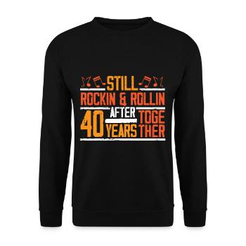 40e anniversaire de mariage épouse mari - Sweat-shirt Unisexe - noir - Devant - Alina (178cm) & Michal (187cm)