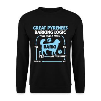Logic of the Barking Pyrenean Mountain Dog - Unisex Sweatshirt - black - Front - Alina (178cm) & Michal (187cm)