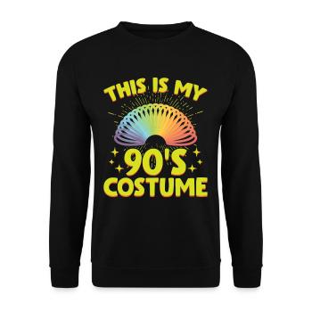 Dies ist mein 90er Jahre Kostüm Outfit Neunziger - Unisex Pullover - Schwarz - Vorne - Alina (178cm) & Michal (187cm)