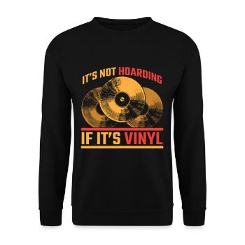 Retro Vinyl Schallplatte Musik Elektro DJ - Unisex Pullover - Schwarz - Vorne - Alina (178cm) & Michal (187cm)