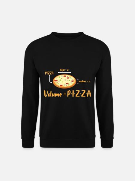 Pizza Mathematik Formel Lustiger Fast Food Nerd - Unisex Pullover - Schwarz