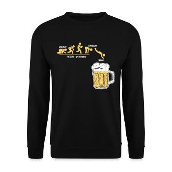 Bier Woche Durstiger Freitag Alkohol Wochenende - Unisex Pullover - Schwarz - Vorne - Alina (178cm) & Michal (187cm)