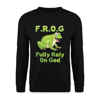 Frog catch god faith christian love - Unisex Sweatshirt - black - Front - Alina (178cm) & Michal (187cm)