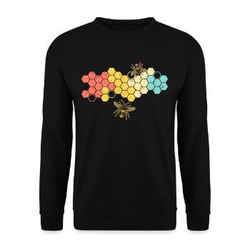 Rétro nid d'abeille apiculteur abeille nature amour - Sweat-shirt Unisexe - noir - Devant - Alina (178cm) & Michal (187cm)
