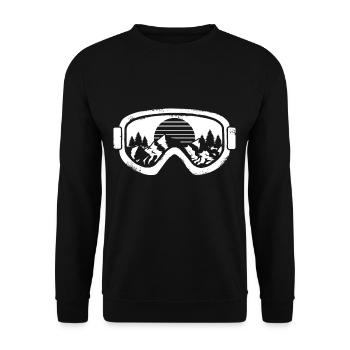 Wintersport Ski Snowboard Schneelandschaft Brille - Unisex Pullover - Schwarz - Vorne - Alina (178cm) & Michal (187cm)