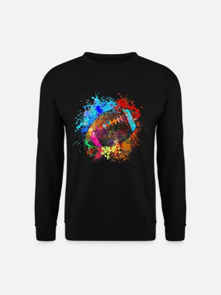 Buntes American Football Splash Design - Unisex Pullover - Schwarz