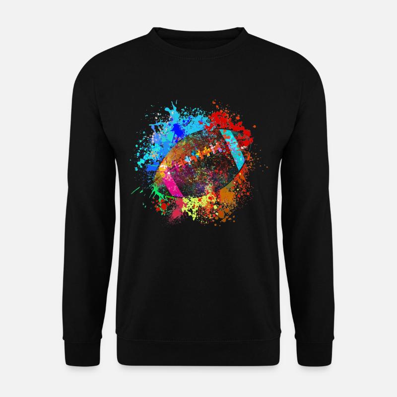 Buntes American Football Splash Design - Unisex Pullover - Schwarz