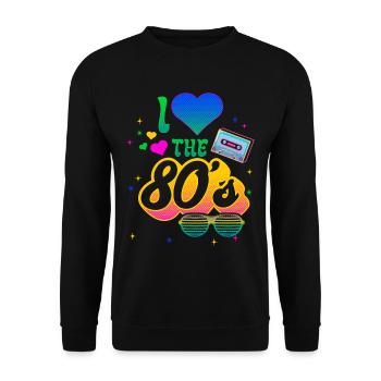 Love the eighties sunglasses cassette - Unisex Sweatshirt - black - Front - Alina (178cm) & Michal (187cm)