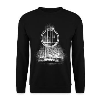 Vintage acoustic guitar rock music instrument - Unisex Sweatshirt - black - Front - Alina (178cm) & Michal (187cm)