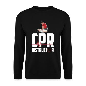 Zertifizierter Erste Hilfe Ausbilder Ambulanz - Unisex Pullover - Schwarz - Vorne - Alina (178cm) & Michal (187cm)