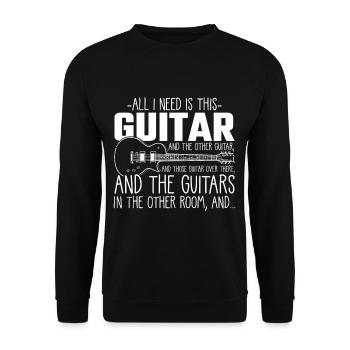 Guitar addiction musician musical instrument guitarist - Unisex Sweatshirt - black - Front - Alina (178cm) & Michal (187cm)