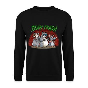 Garbage panda raccoon rat garbage animal humor - Unisex Sweatshirt - black - Front - Alina (178cm) & Michal (187cm)
