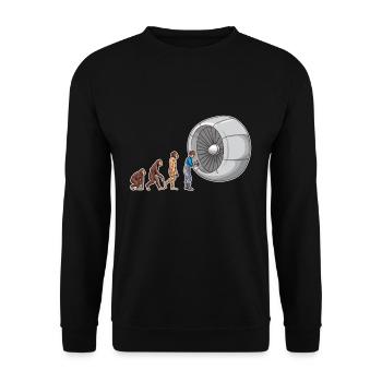 Technicien aéronautique évolution mécanique aéronautique - Sweat-shirt Unisexe - noir - Devant - Alina (178cm) & Michal (187cm)