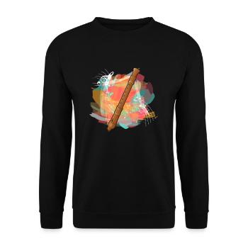 Musicien d'instruments de musique flûte à bec coloré - Sweat-shirt Unisexe - noir - Devant - Alina (178cm) & Michal (187cm)
