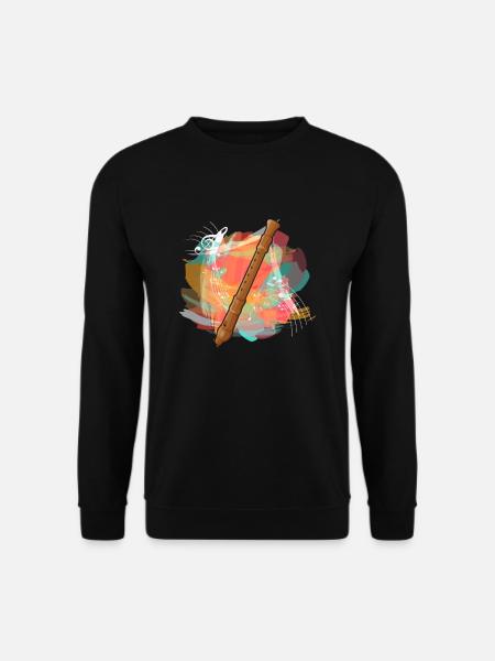 Farbenfrohe Blockflöte Musikinstrument Musiker - Unisex Pullover - Schwarz