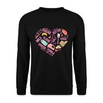 Backen Liebe Bäcker Werkzeuge Konditormeister - Unisex Pullover - Schwarz - Vorne - Alina (178cm) & Michal (187cm)