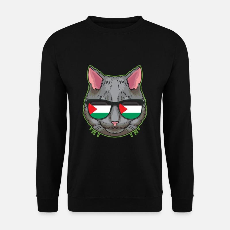 Freie Palästina Flagge palästinensische Gaza Katze - Unisex Pullover - Schwarz