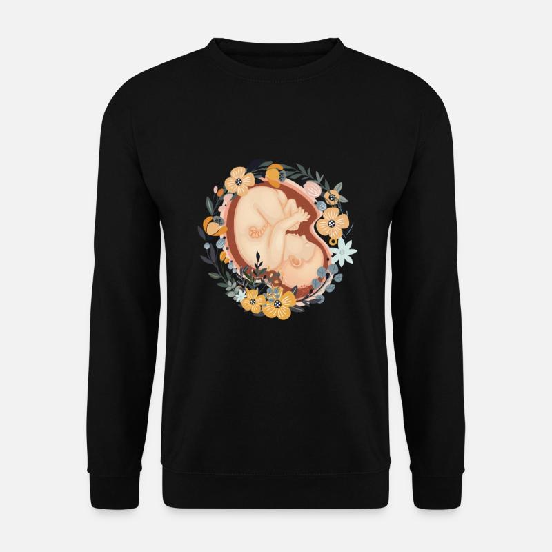 Blumenkind Schwangere Mutter Hebamme - Unisex Pullover - Schwarz