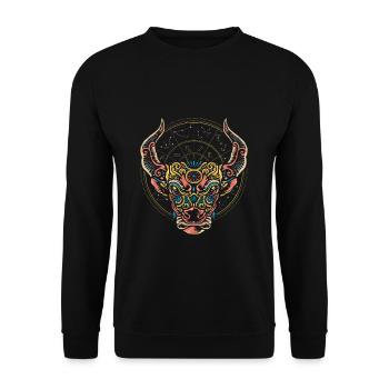 Taureau zodiaque horoscope art astrologie - Sweat-shirt Unisexe - noir - Devant - Alina (178cm) & Michal (187cm)