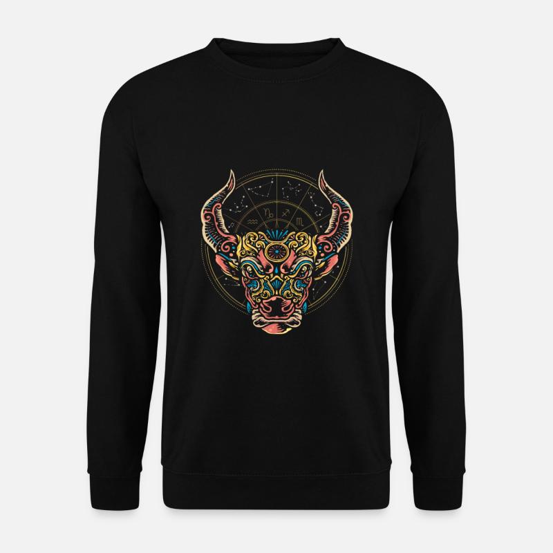 Sternzeichen Stier Horoskop Kunst Astrologie - Unisex Pullover - Schwarz
