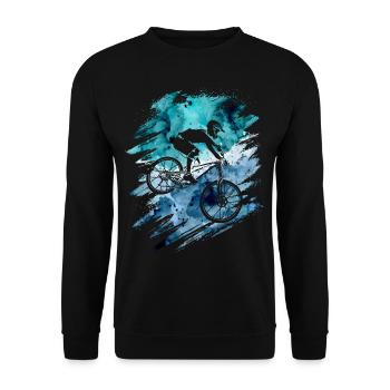 Vintage Mountainbike nature Downhill vélo - Sweat-shirt Unisexe - noir - Devant - Alina (178cm) & Michal (187cm)