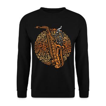 Saxophone Musician Saxophonist Jazz Music Art - Unisex Sweatshirt - black - Front - Alina (178cm) & Michal (187cm)