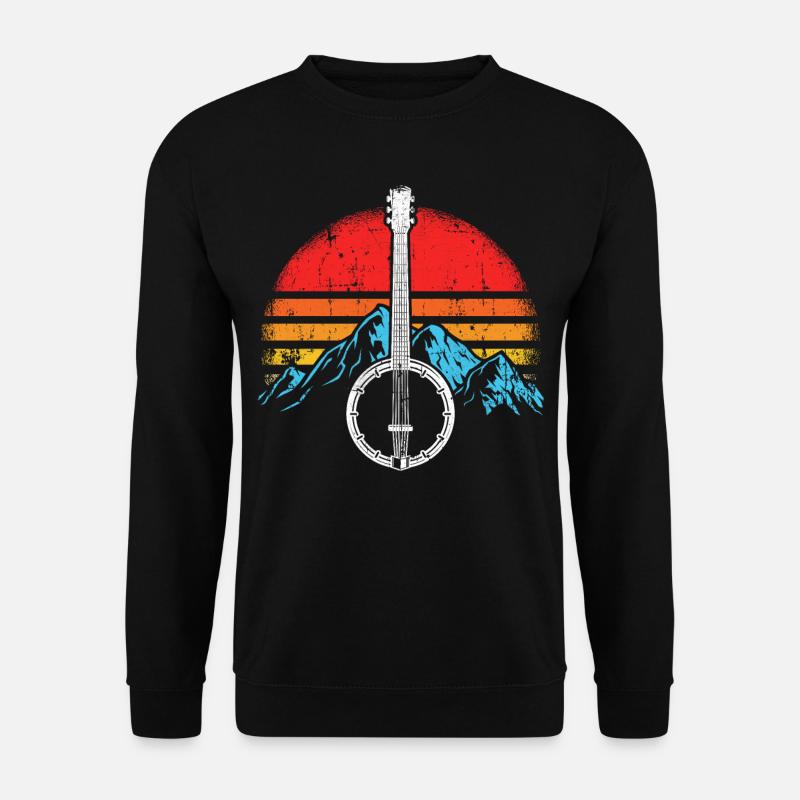 Vintage Banjo Spieler Bluegrass Musiker - Unisex Pullover - Schwarz