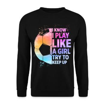 Soccer Girls Statement Soccer Player - Unisex Sweatshirt - black - Front - Alina (178cm) & Michal (187cm)