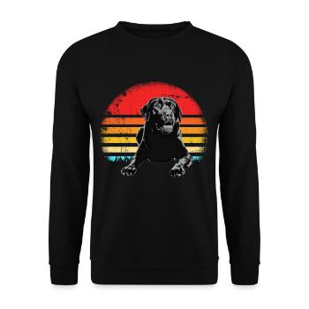 Vintage Black Labrador Dog Love pour les animaux - Sweat-shirt Unisexe - noir - Devant - Alina (178cm) & Michal (187cm)