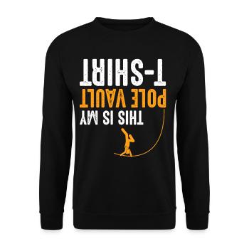 Stabhochsprung Spruch Leichtathletik Athlet - Unisex Pullover - Schwarz - Vorne - Alina (178cm) & Michal (187cm)