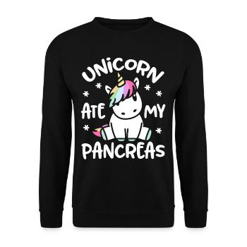 Unicorn pancreas diabetes funny diabetic - Unisex Sweatshirt - black - Front - Alina (178cm) & Michal (187cm)