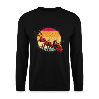 Vintage Ant Nature Forest Illustration - Unisex Sweatshirt - black - Front - Alina (178cm) & Michal (187cm)