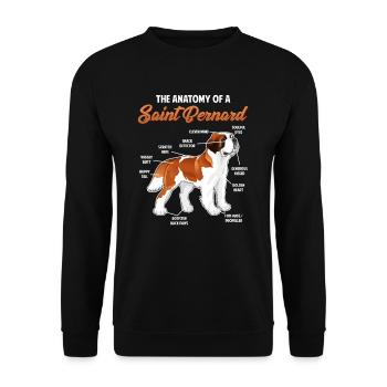 Anatomie d’un chien de Saint-Bernard - Sweat-shirt Unisexe - noir - Devant - Alina (178cm) & Michal (187cm)