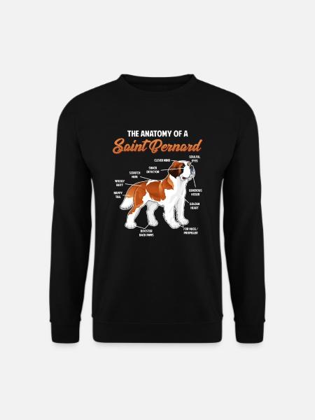 Anatomy of a St. Bernard dog animal lover - Unisex Sweatshirt - black