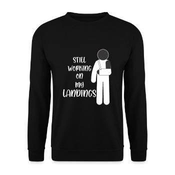 Gebrochener Arm Gute Besserung Stuntman Kind - Unisex Pullover - Schwarz - Vorne - Alina (178cm) & Michal (187cm)