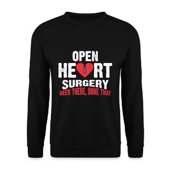 Open heart surgery bypass recovery patients - Unisex Sweatshirt - black - Front - Alina (178cm) & Michal (187cm)