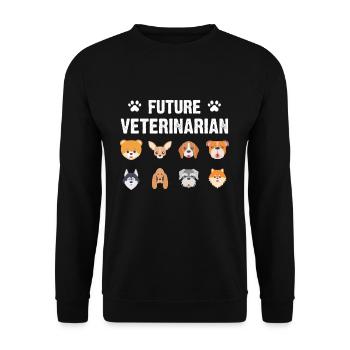 Zukünftiger Tierarzt Hund Kind Tierliebhaber - Unisex Pullover - Schwarz - Vorne - Alina (178cm) & Michal (187cm)